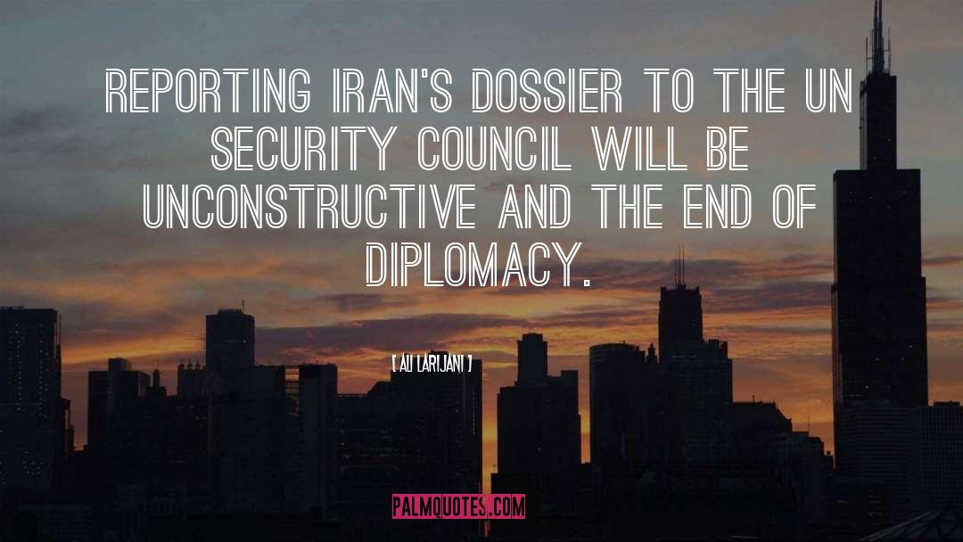 Reporting quotes by Ali Larijani
