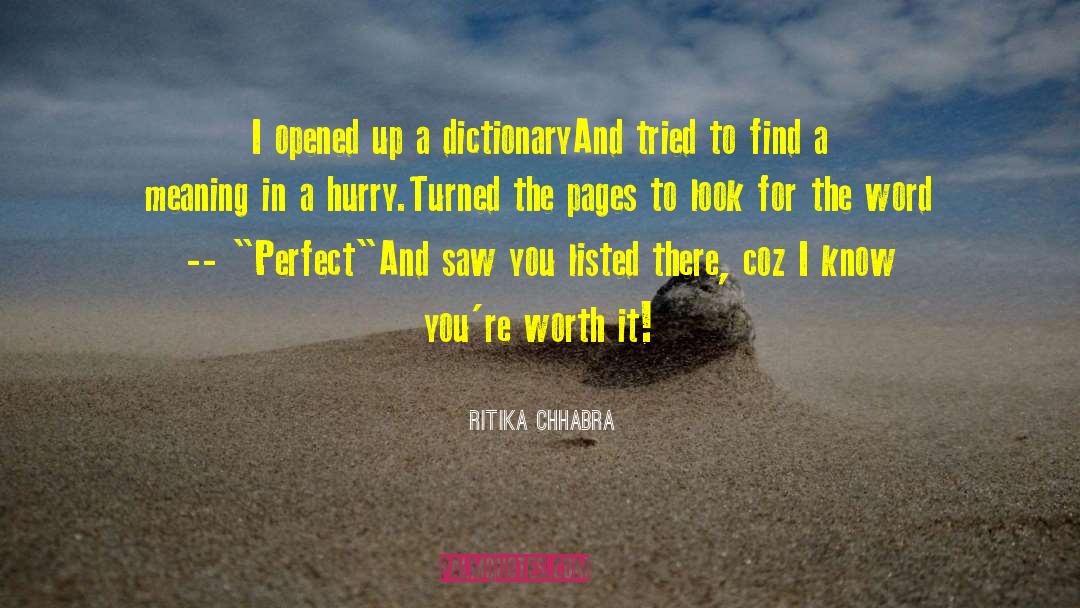 Reproachfully Dictionary quotes by Ritika Chhabra