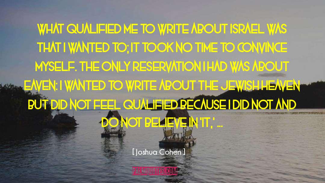 Reservation quotes by Joshua Cohen