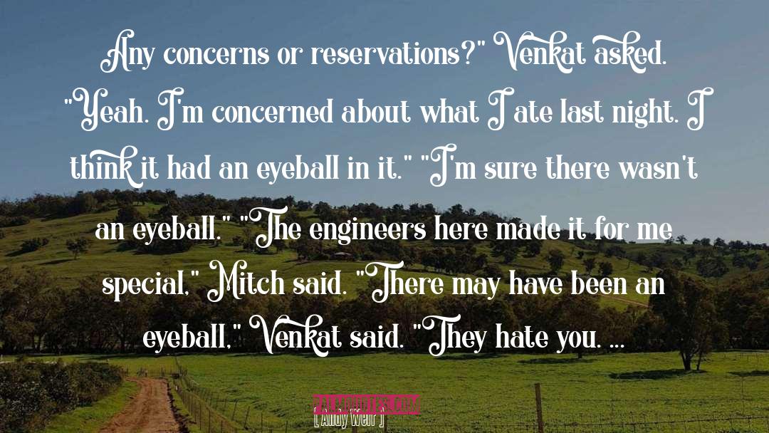 Reservations quotes by Andy Weir
