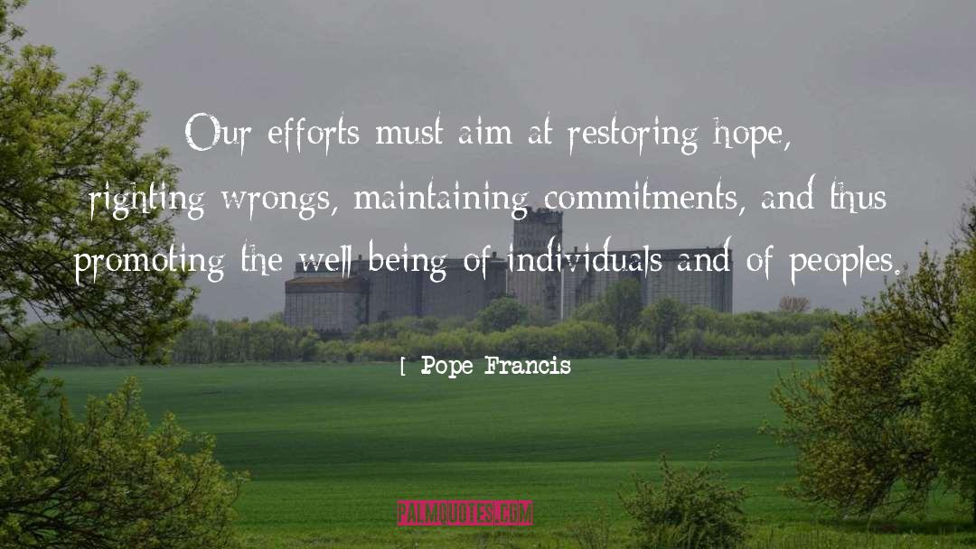 Restoring quotes by Pope Francis