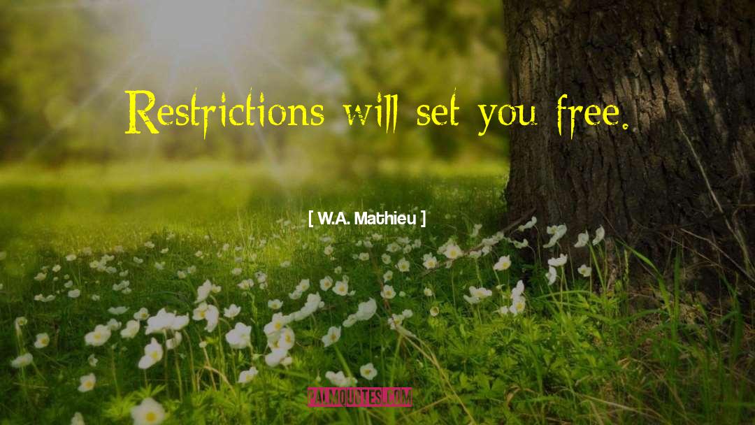 Restrictions quotes by W.A. Mathieu