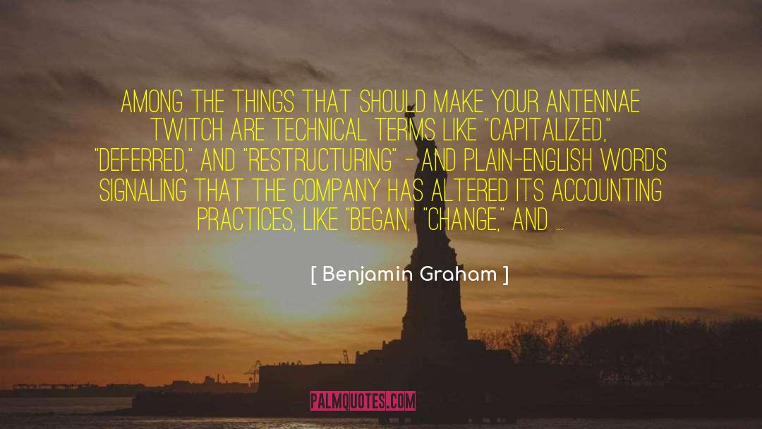 Restructuring quotes by Benjamin Graham