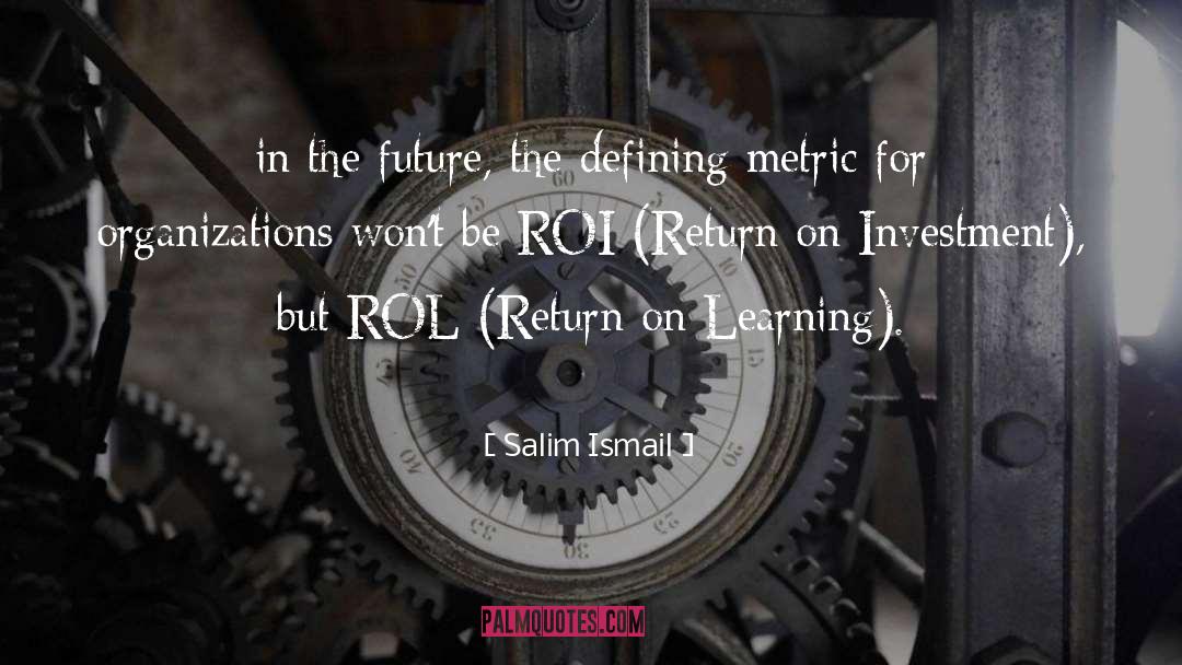 Return On Investment quotes by Salim Ismail