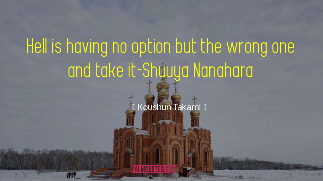 Retweets Option quotes by Koushun Takami
