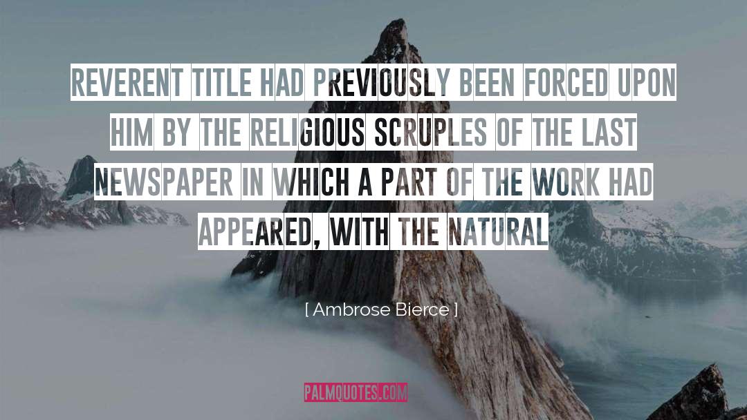 Reverent quotes by Ambrose Bierce