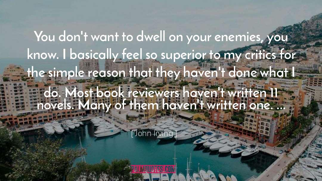 Reviewers quotes by John Irving