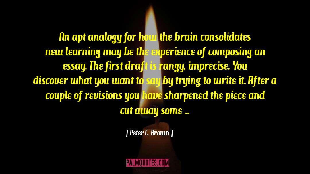 Revisions quotes by Peter C. Brown