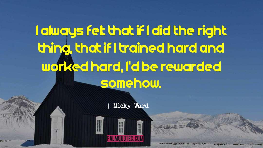 Rewarded quotes by Micky Ward
