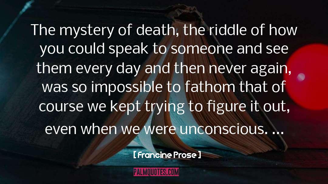 Riddle quotes by Francine Prose