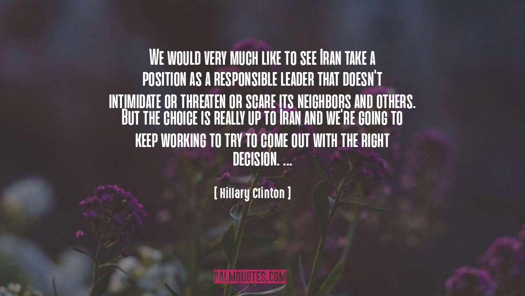Right Decision quotes by Hillary Clinton