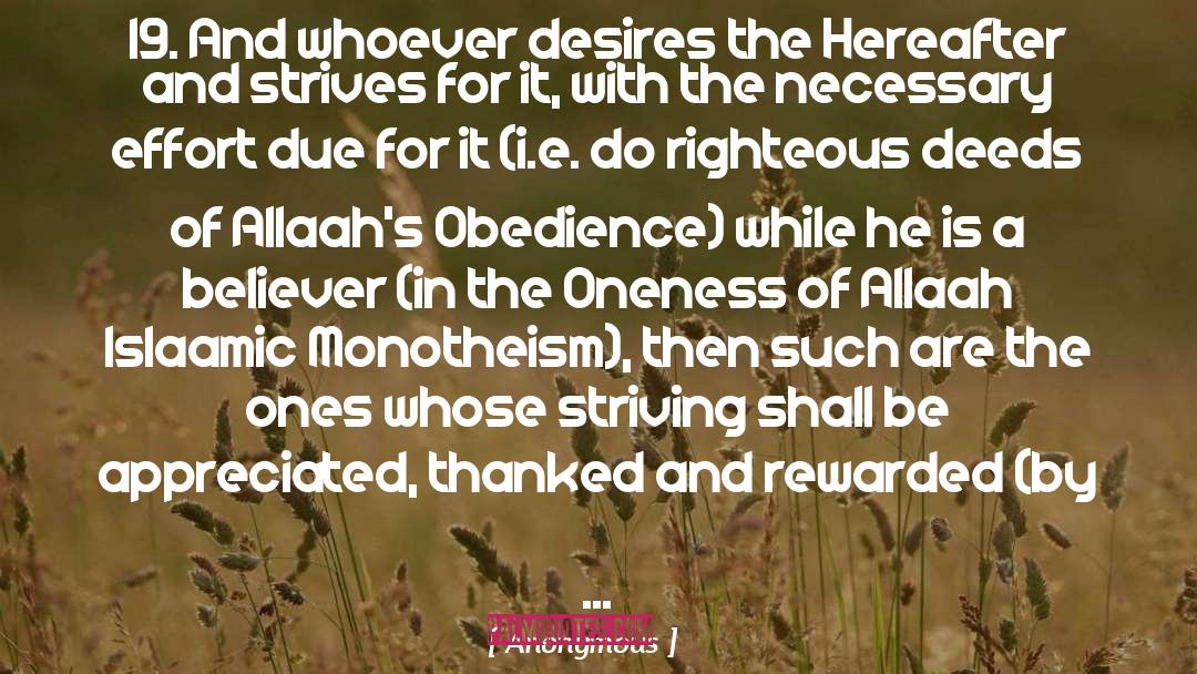 Righteous Deeds quotes by Anonymous