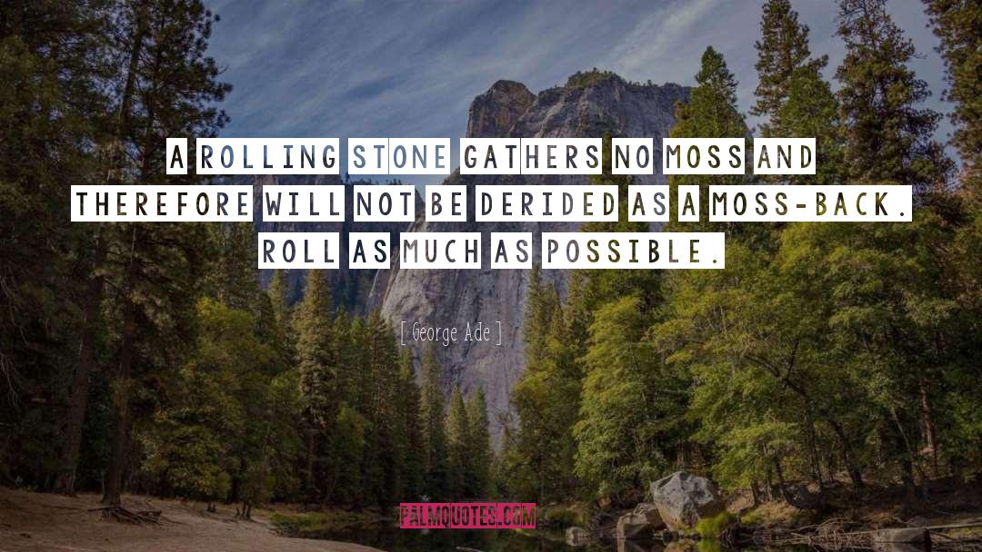 Rolling Stones quotes by George Ade