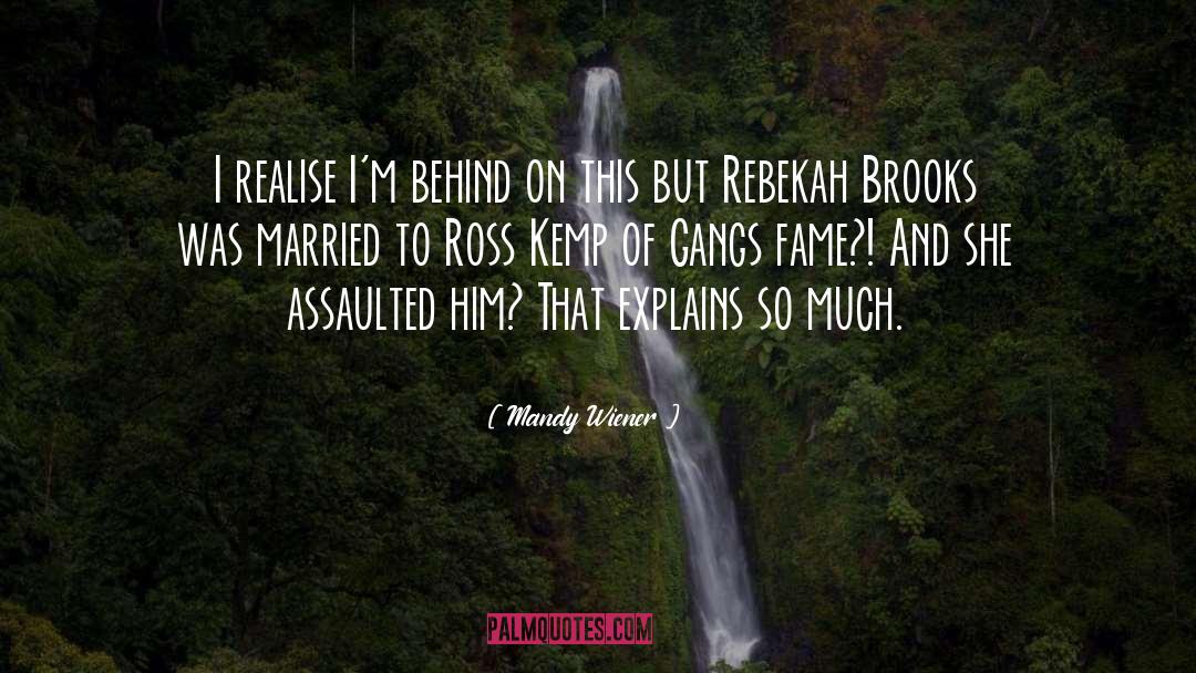 Ross Kemp On Gangs quotes by Mandy Wiener