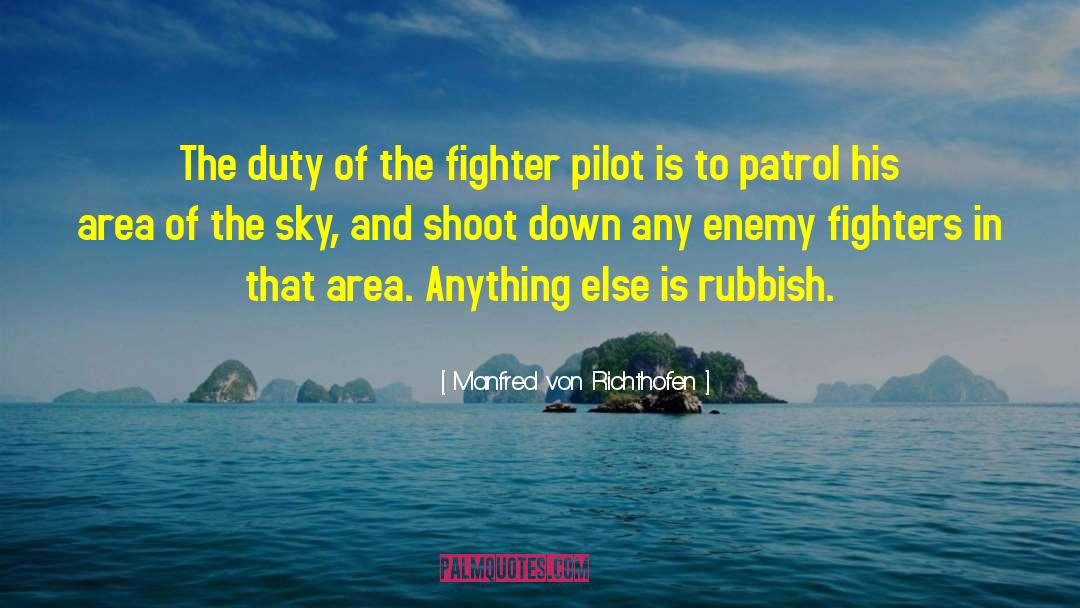 Rubbish quotes by Manfred Von Richthofen