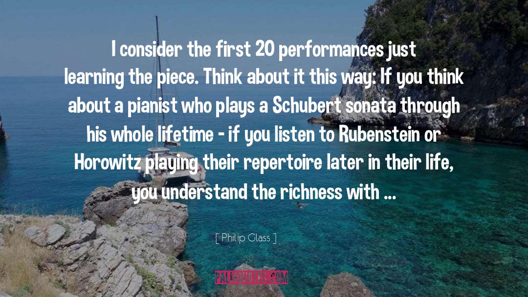 Rubenstein Plumbing quotes by Philip Glass