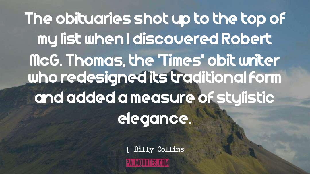 Ruthardt Obituaries quotes by Billy Collins