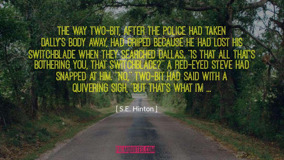 S E Hinton quotes by S.E. Hinton