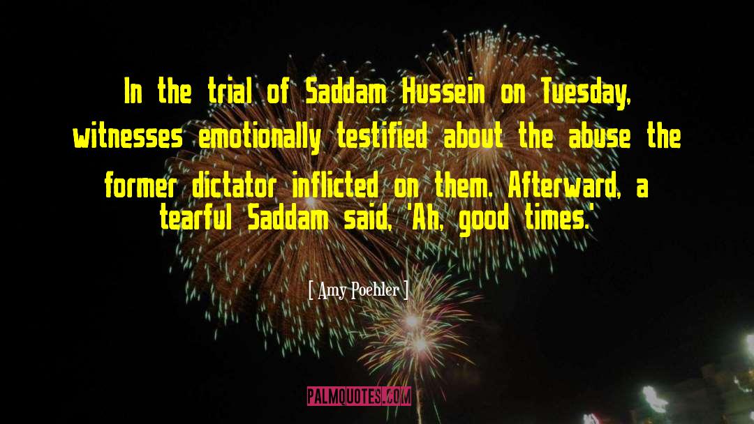 Saddam Hussein quotes by Amy Poehler