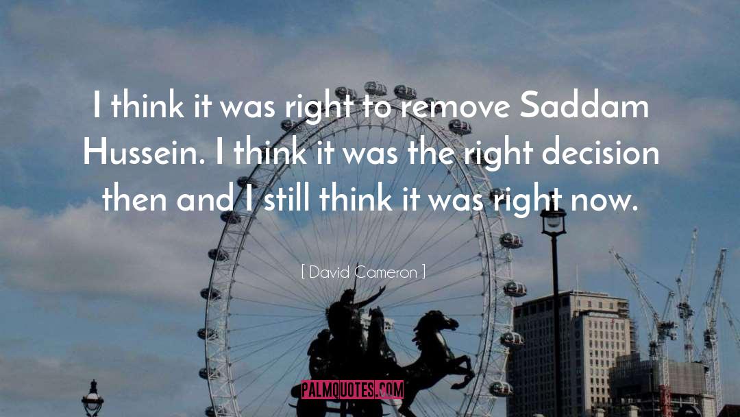 Saddam Hussein quotes by David Cameron
