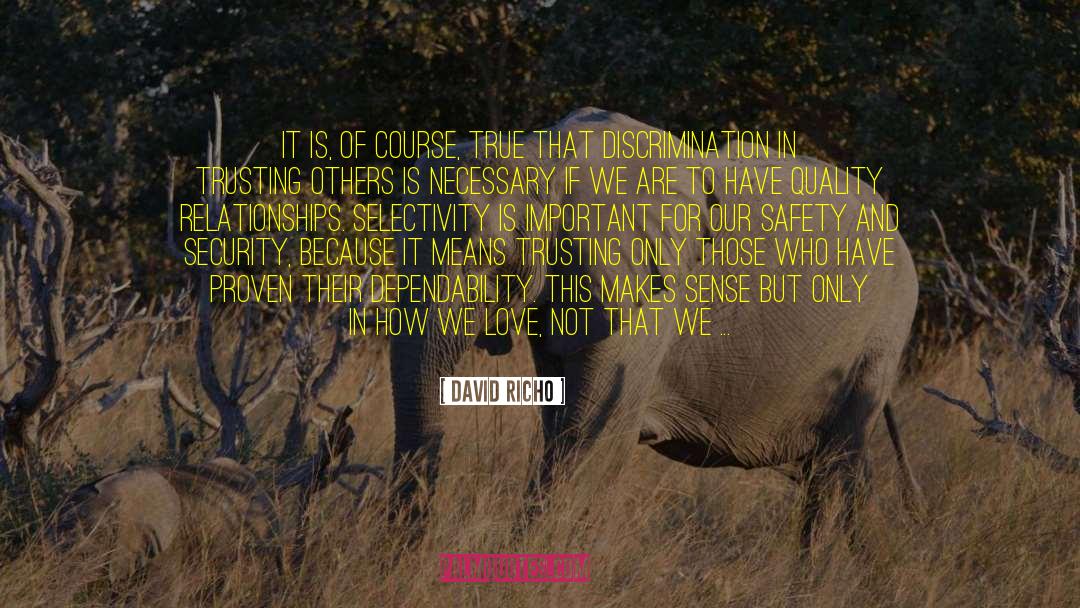 Safety And Security quotes by David Richo