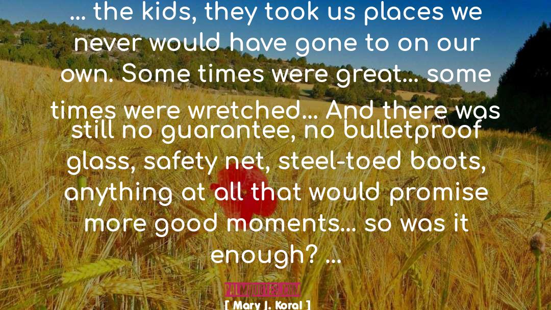 Safety Net quotes by Mary J. Koral