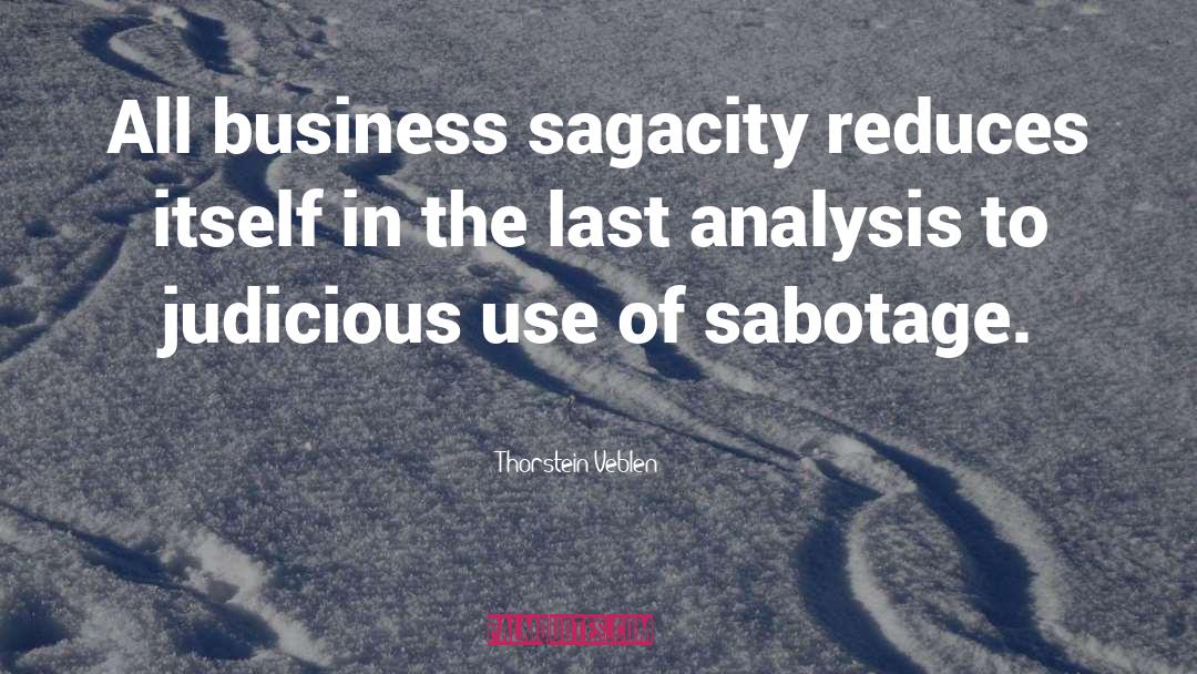 Sagacity quotes by Thorstein Veblen