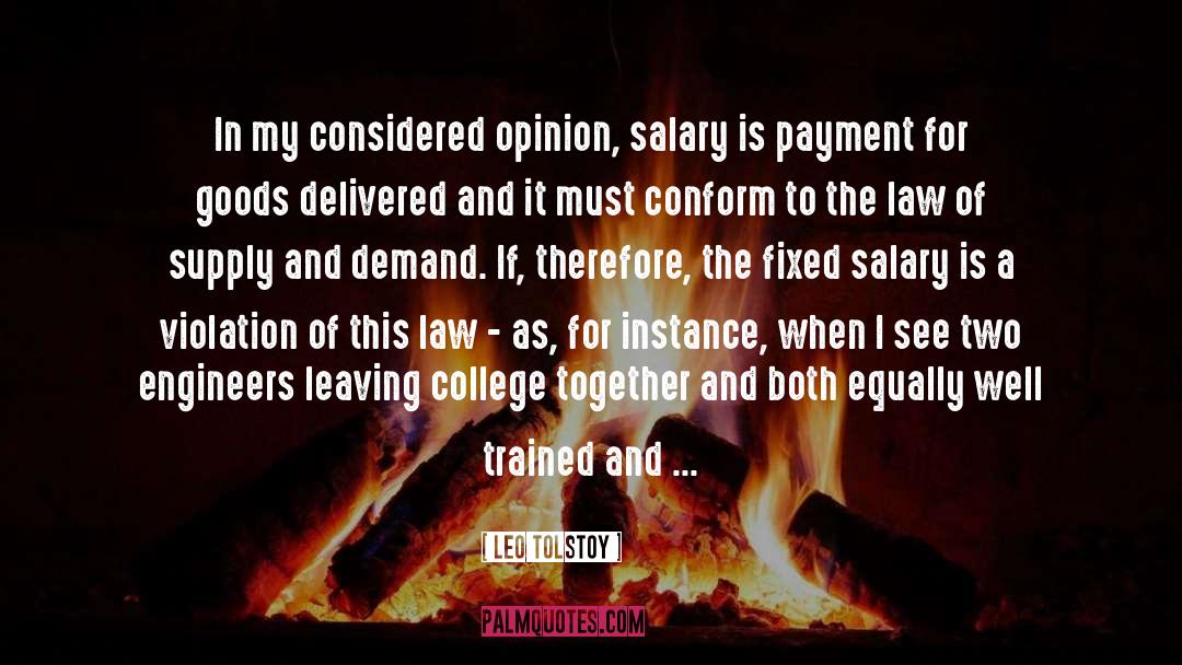 Salary quotes by Leo Tolstoy