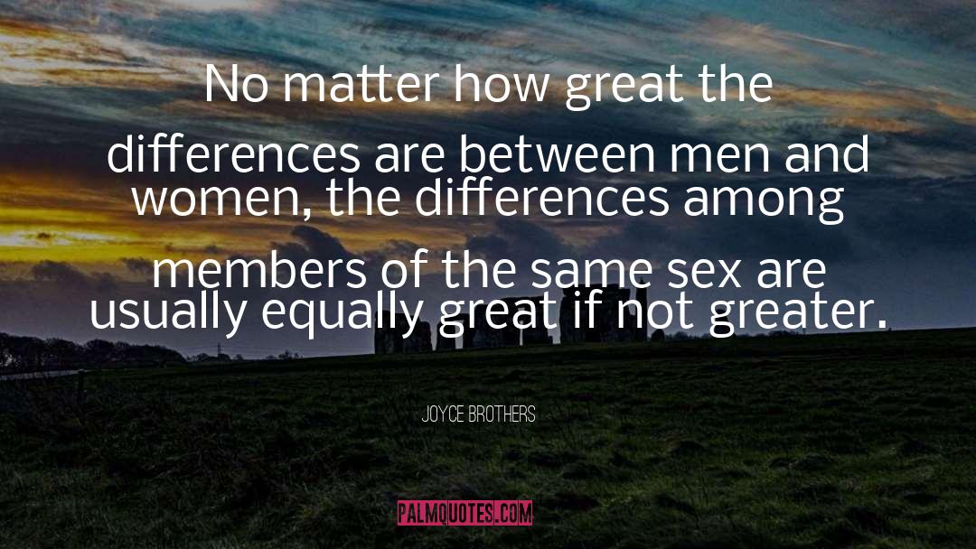 Same Sex quotes by Joyce Brothers