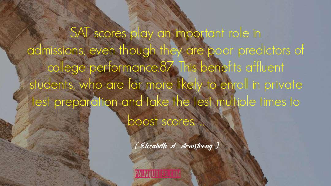 Sat Scores quotes by Elizabeth A. Armstrong