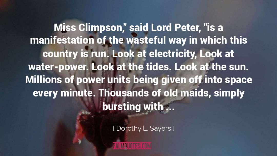 Saving Water And Electricity quotes by Dorothy L. Sayers