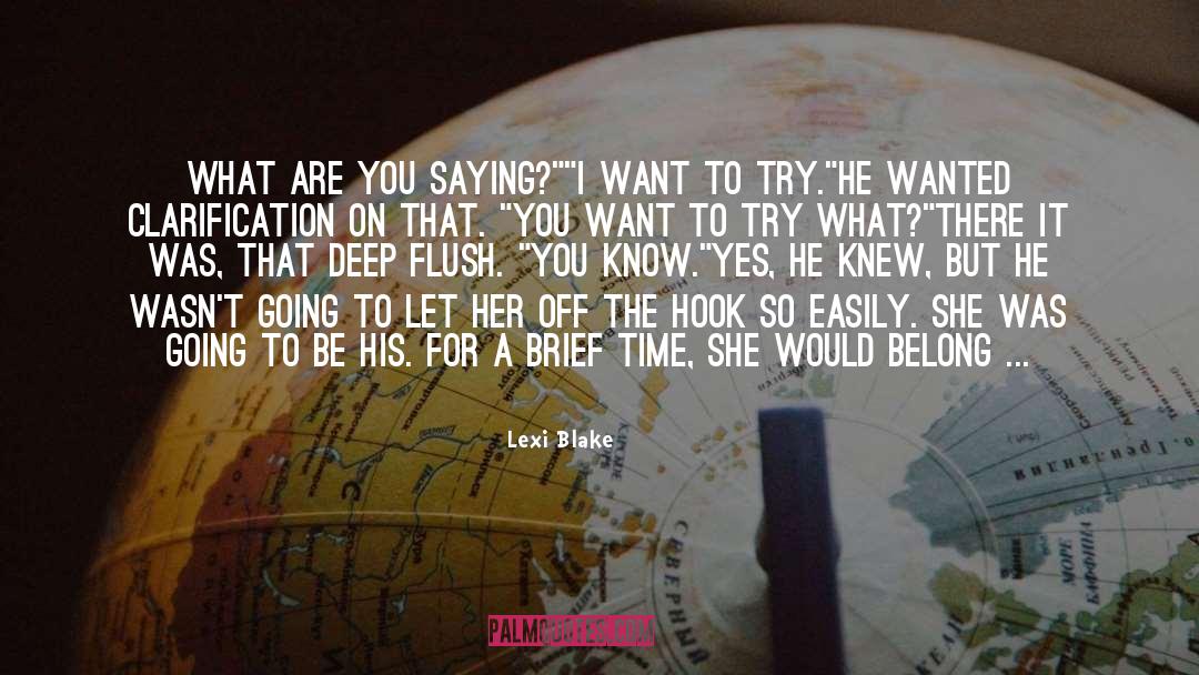 Say Things To Make Him Want You quotes by Lexi Blake