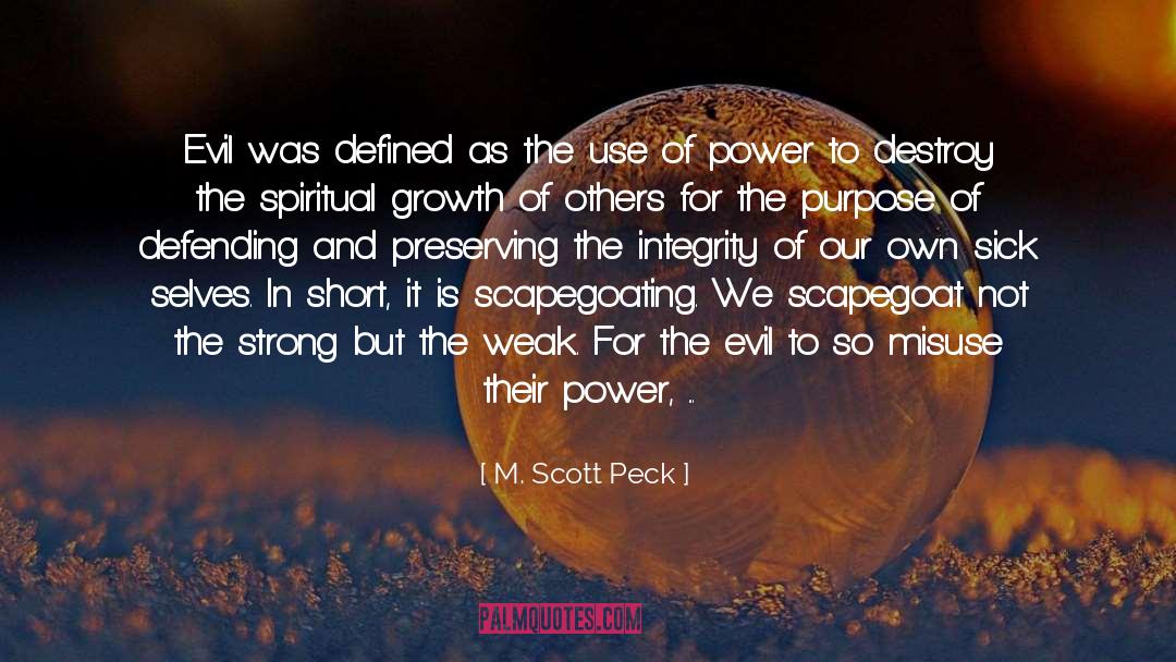 Scapegoating quotes by M. Scott Peck