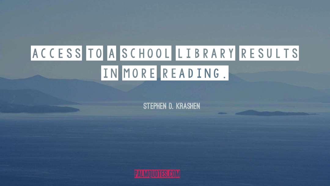 School Library quotes by Stephen D. Krashen
