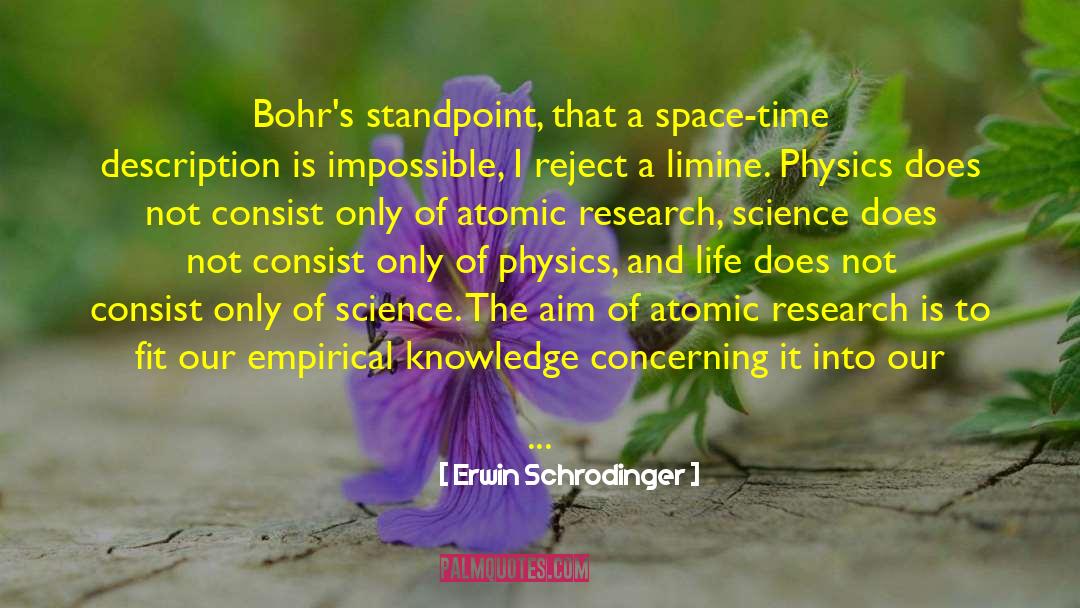 Science Space quotes by Erwin Schrodinger