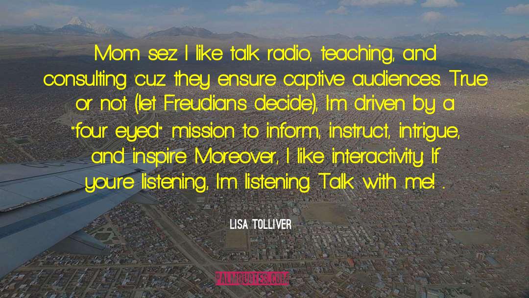 Score Radio quotes by Lisa Tolliver