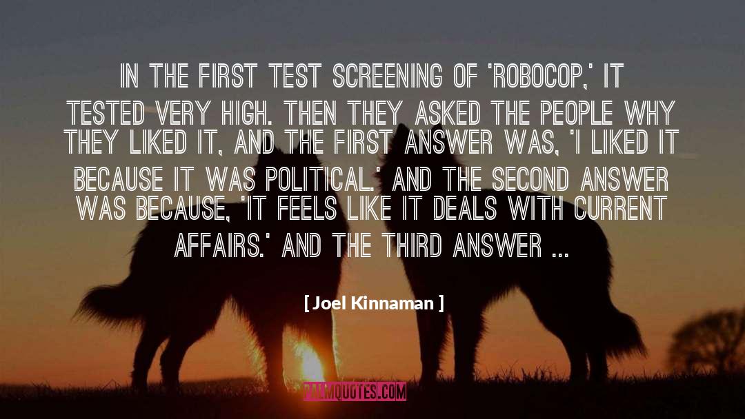 Screening quotes by Joel Kinnaman