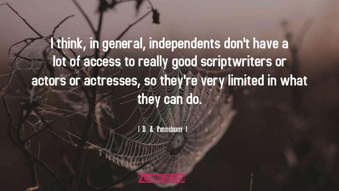 Scriptwriters quotes by D. A. Pennebaker