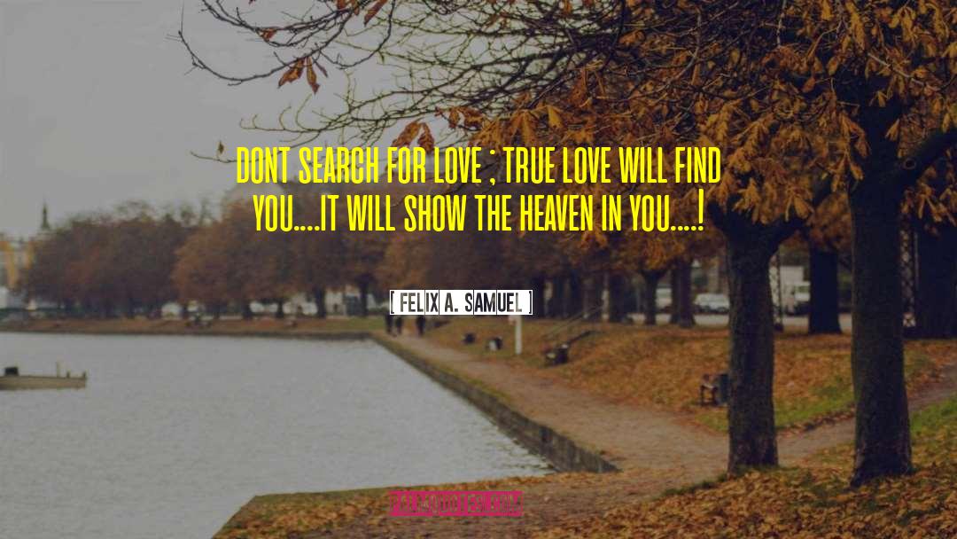 Search For Love quotes by Felix A. Samuel