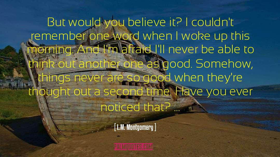 Second Chanc quotes by L.M. Montgomery