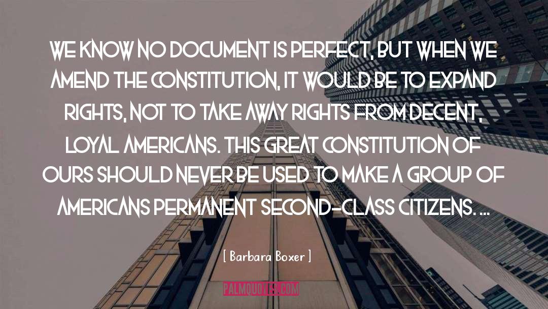 Second Class Citizens quotes by Barbara Boxer