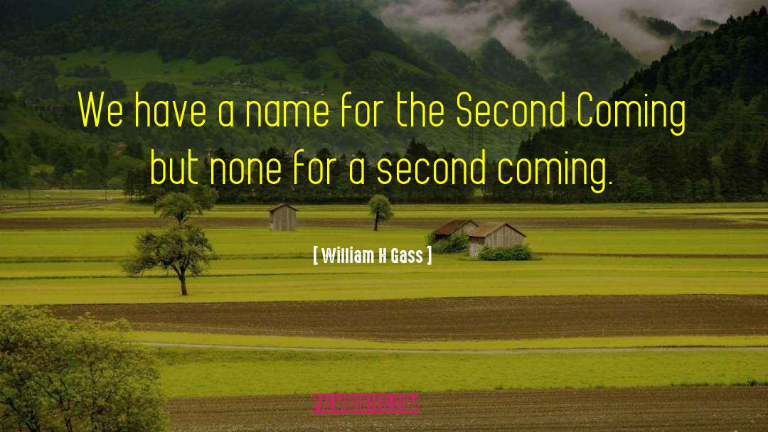 Second Coming quotes by William H Gass