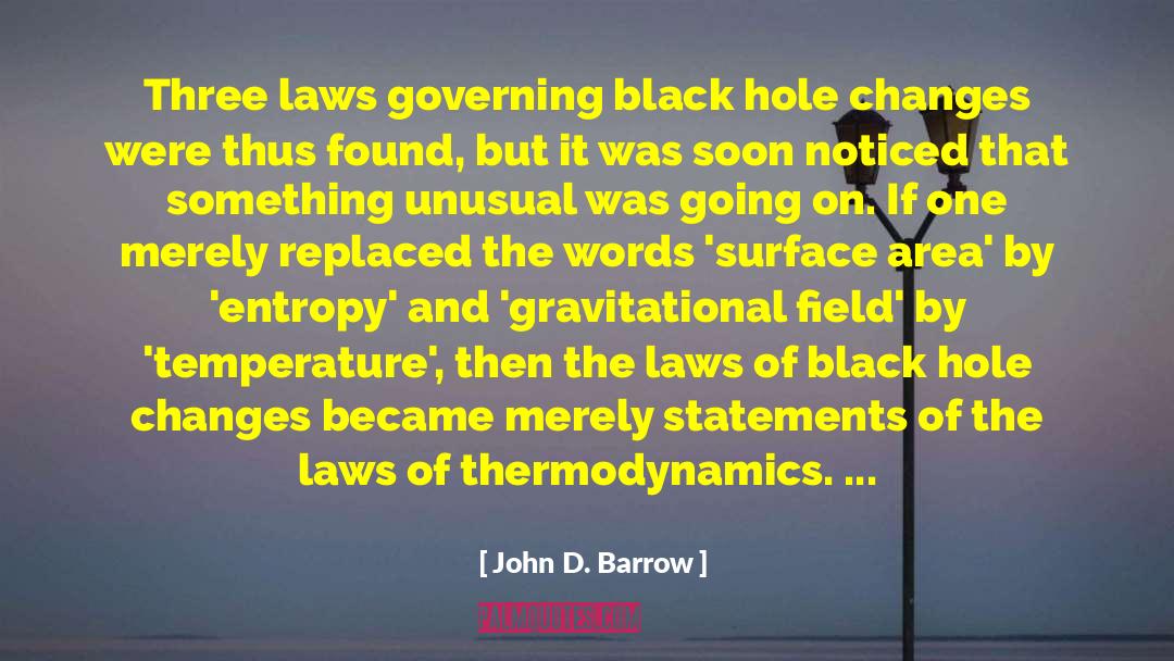 Second Law Of Thermodynamics quotes by John D. Barrow