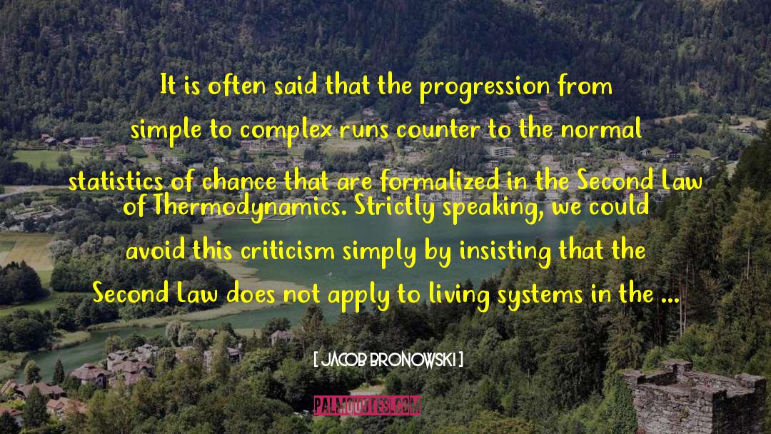 Second Law Of Thermodynamics quotes by Jacob Bronowski