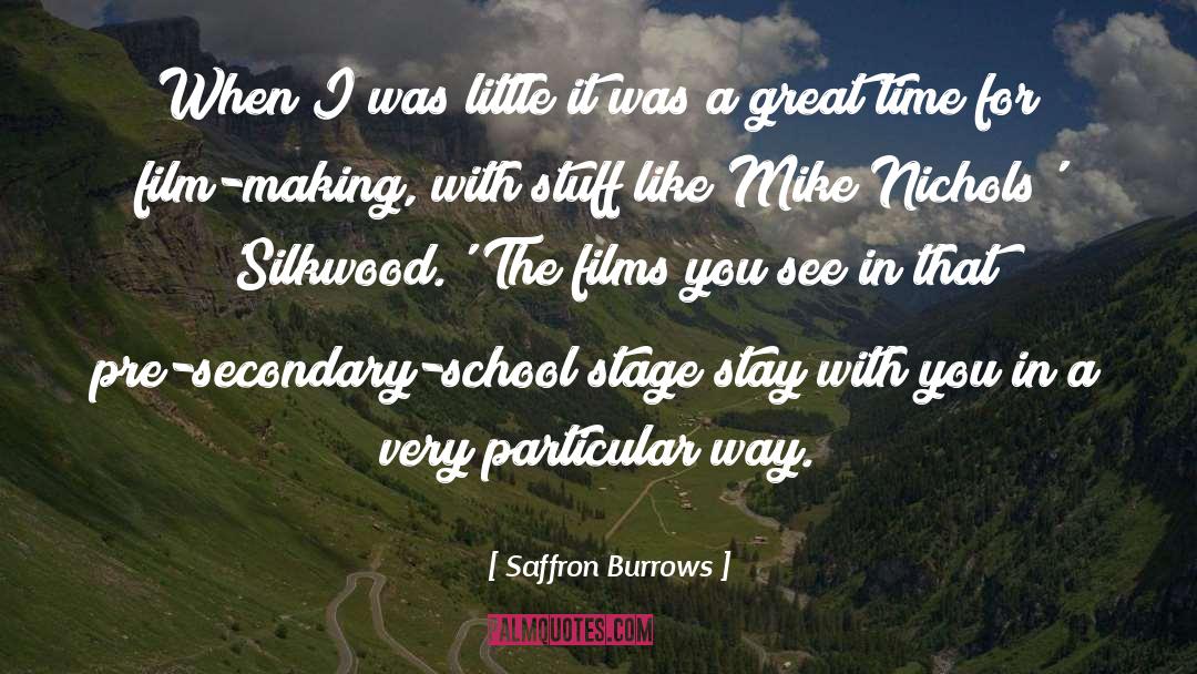 Secondary School quotes by Saffron Burrows