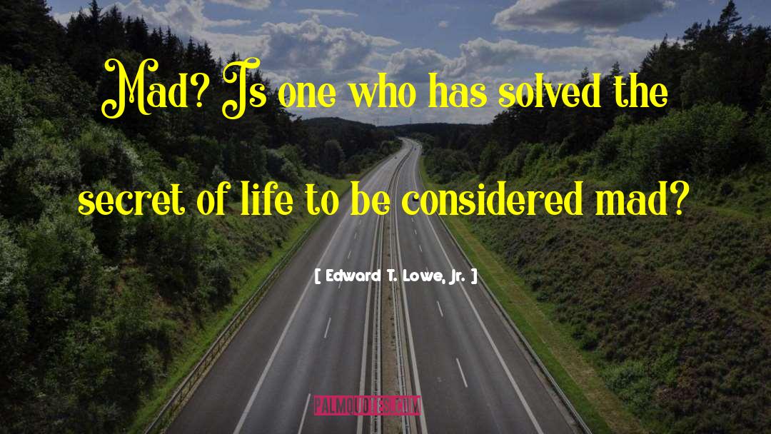 Secret Of Life quotes by Edward T. Lowe, Jr.