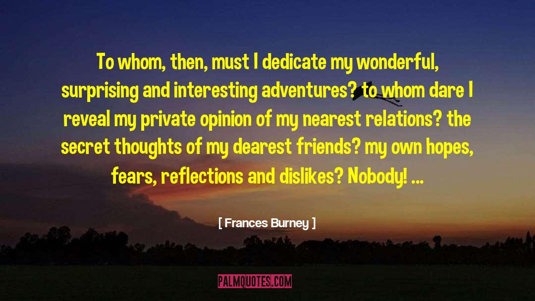 Secret Thoughts quotes by Frances Burney