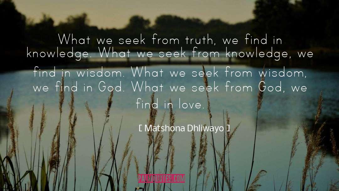 Seek quotes by Matshona Dhliwayo