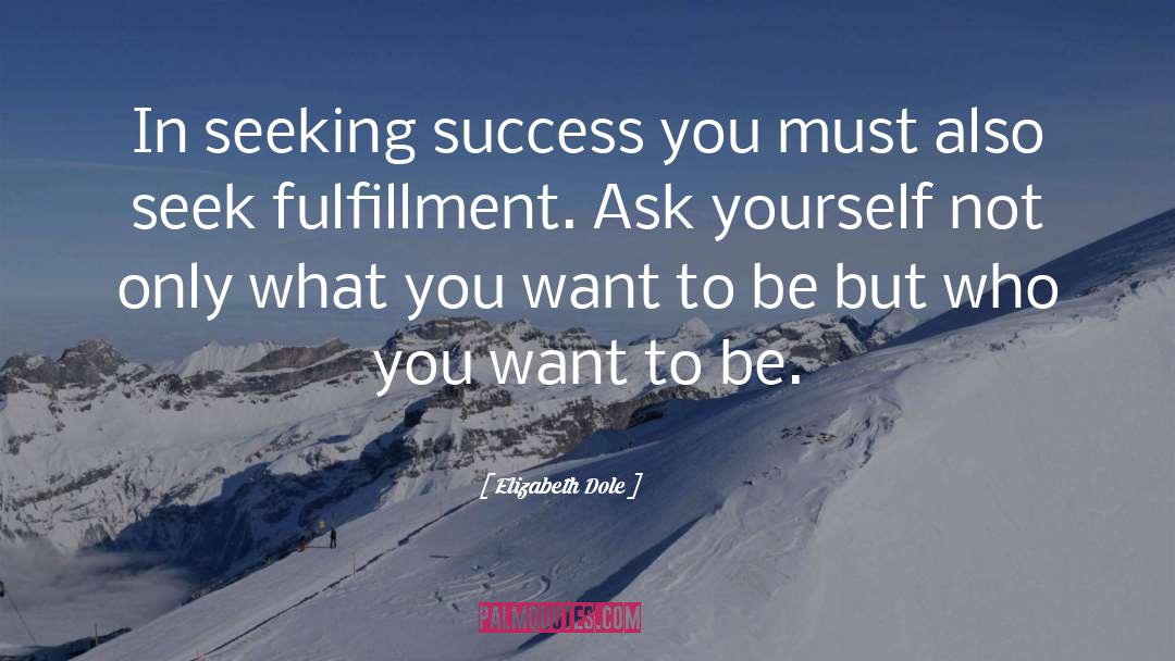 Seeking Success quotes by Elizabeth Dole