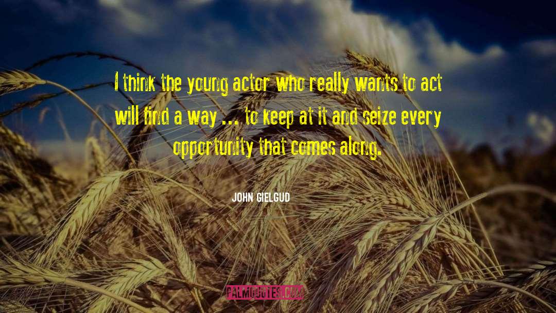 Seize Every Opportunity quotes by John Gielgud